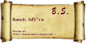 Basch Sára névjegykártya